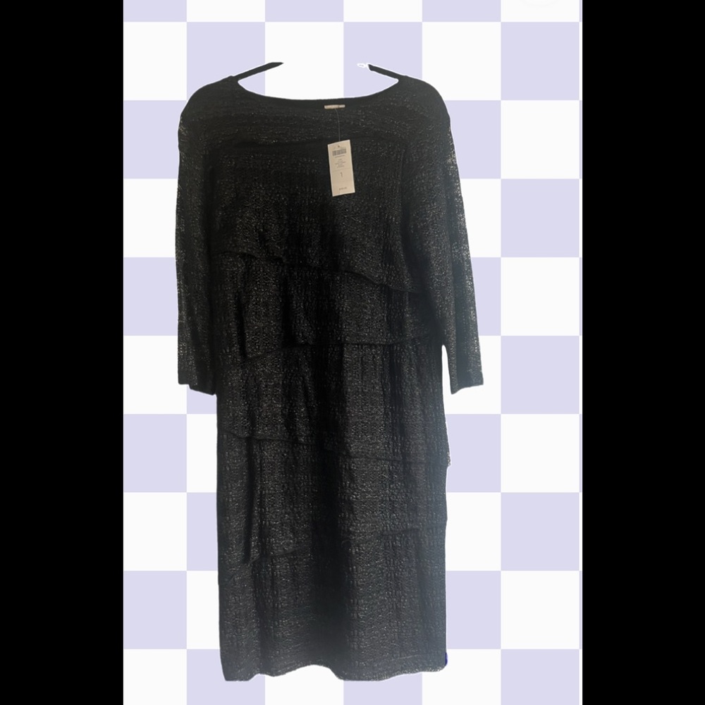 Chicos size 1 lace layer dress- nwt! Black.